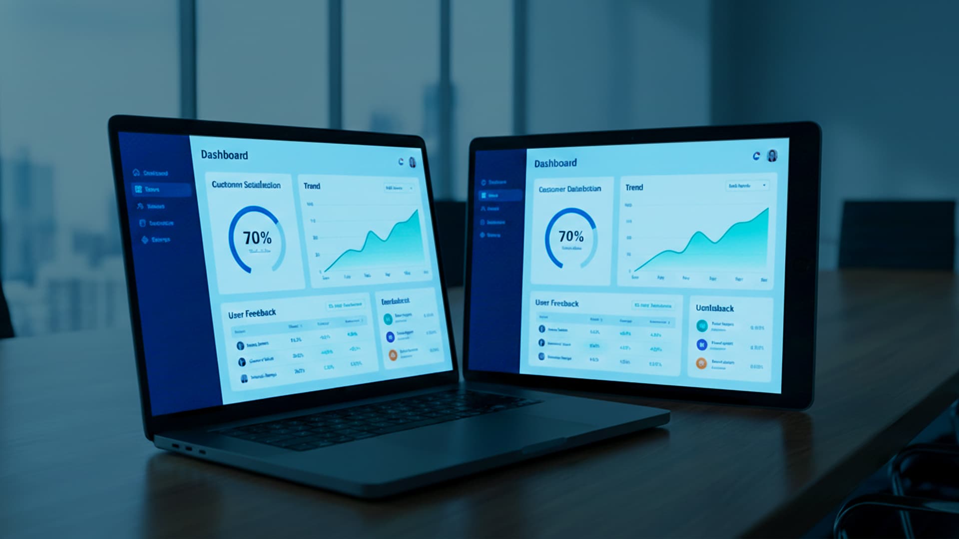 Unified view of business applications across multiple screens